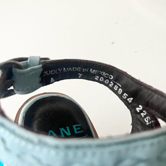 Lane Robin Mule Blue Cowboy Boots Womens 7 Cowgirl Western Leather Short Ankle - Picture 9 of 11